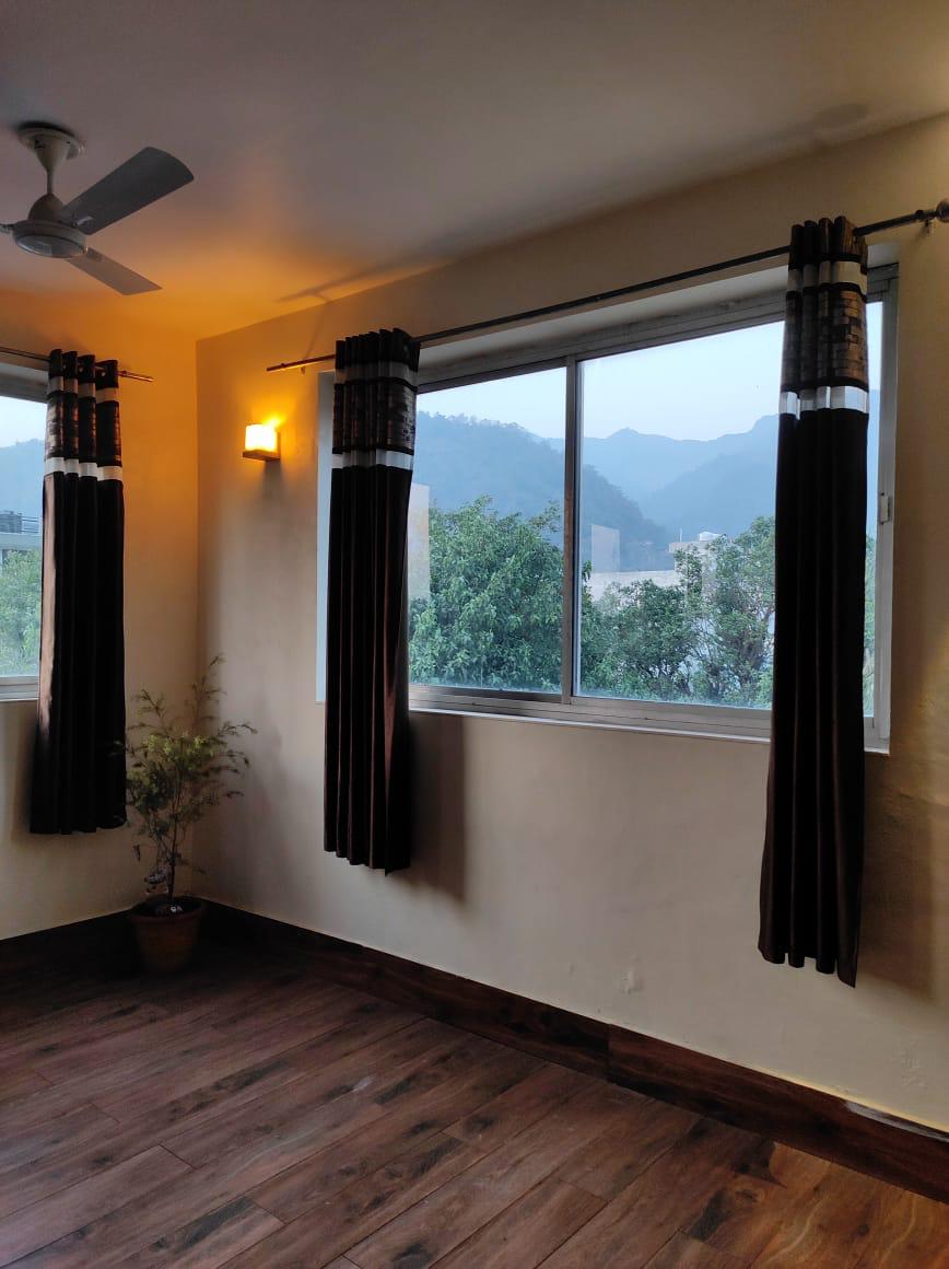Yoga practice with Himalayan views